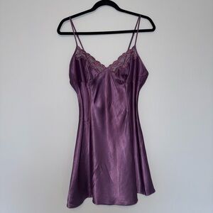 Victorias Secret Elegant Purple Satin Nightgown